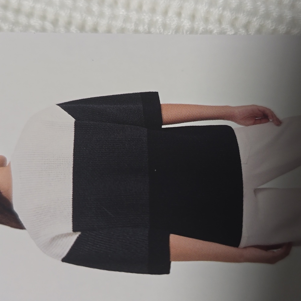 Matty M Women's Elbow Sleeve Colorblock Sweater - Black, Gray, White - Picture 3 of 6